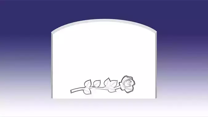 headstone dbl arc one rose down
