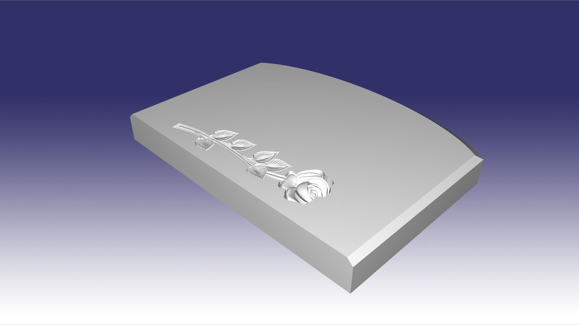 headstone dbl arc one rose down 3D model_2
