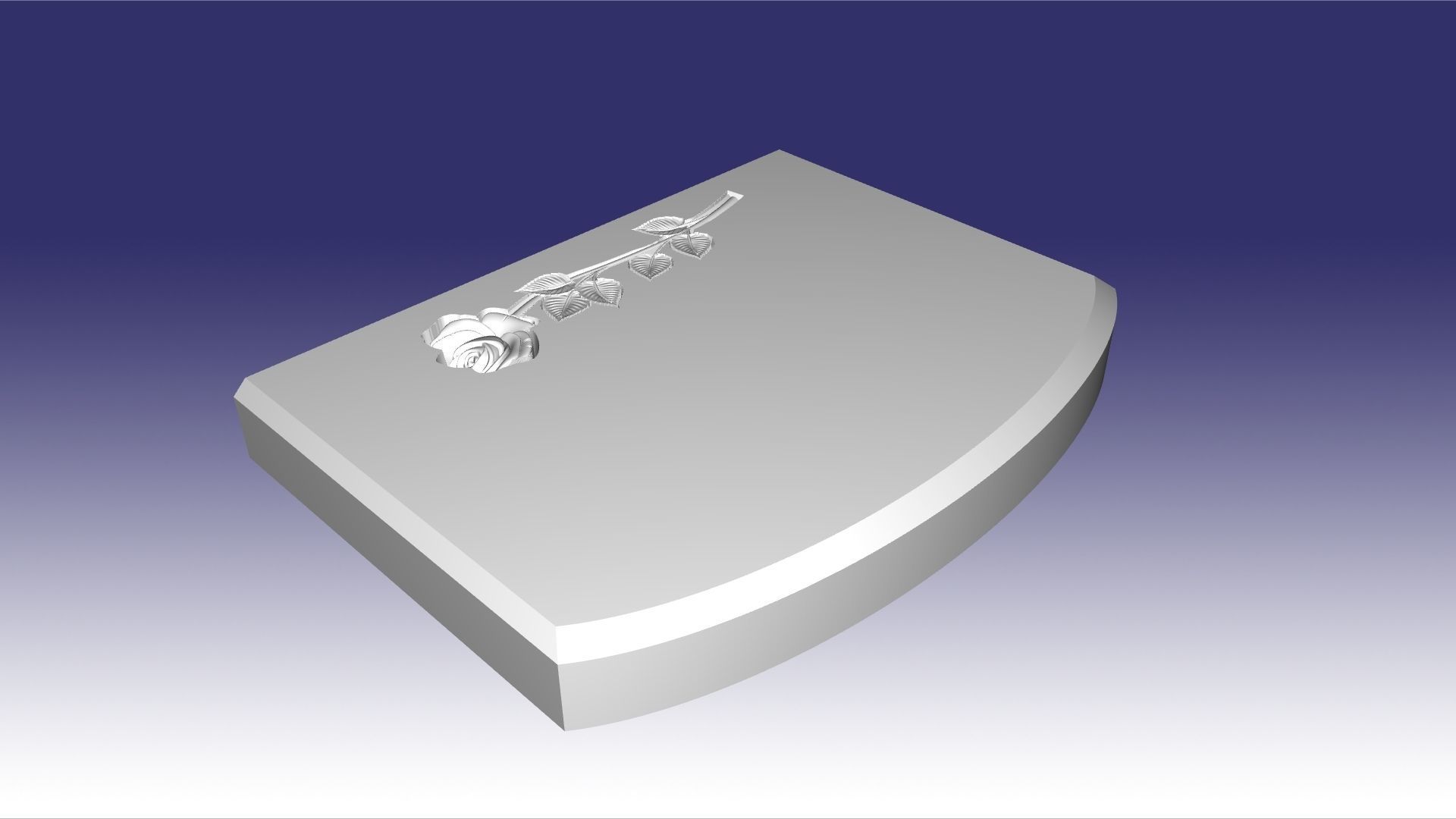 headstone dbl arc one rose down 3D model_3