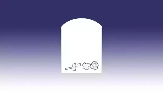 headstone sngl arc one rose down