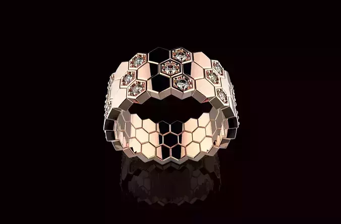 AV Disagne 33  Honeycomb ring