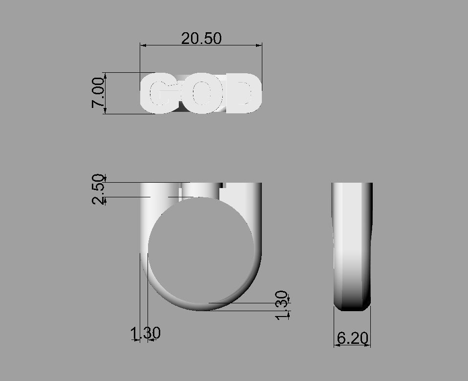 God Ring 3D print model_3