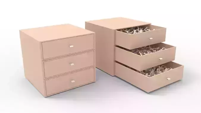 Crinkle Paper Three Drawers Gift Box