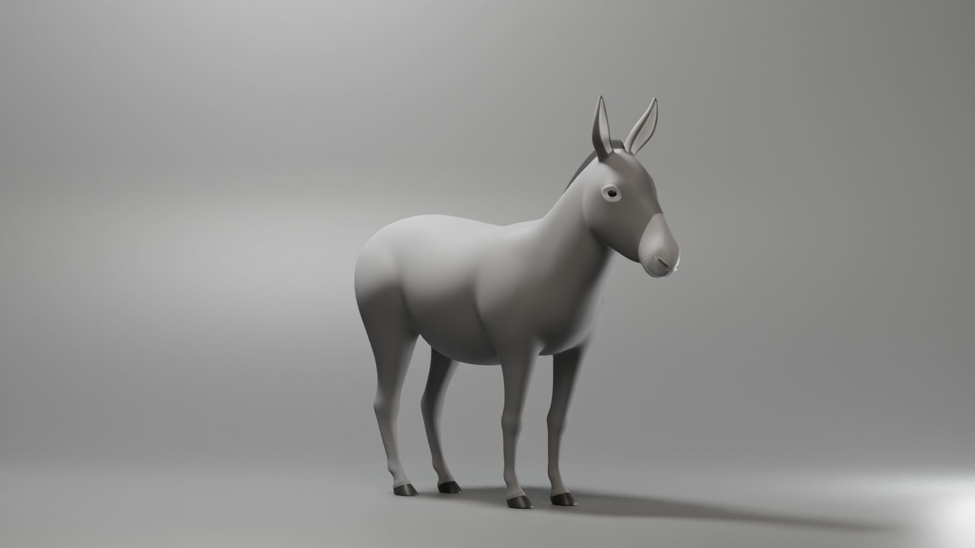 Donkey Base Mesh Low-poly 3D model_1