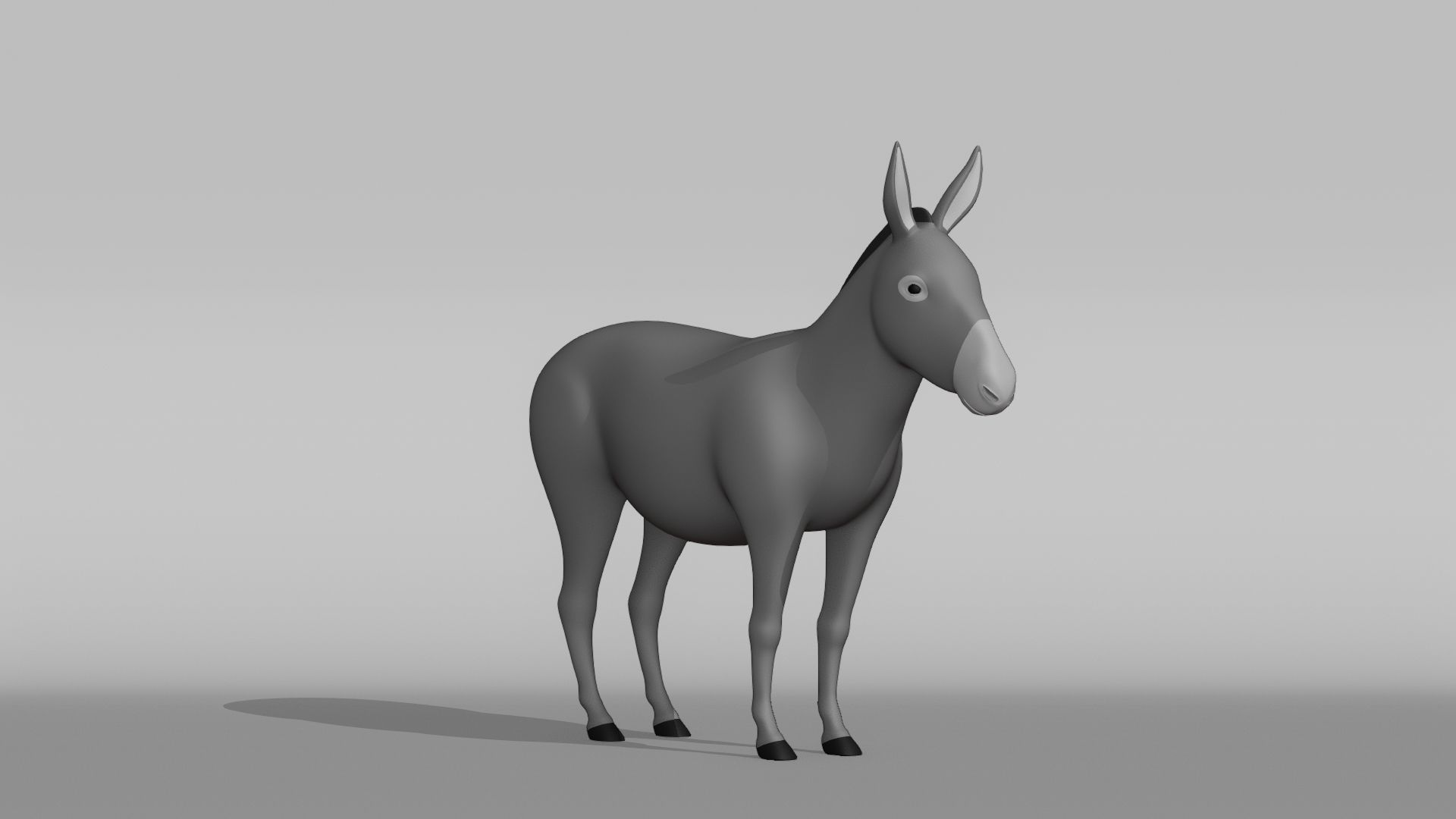 Donkey Base Mesh Low-poly 3D model_6