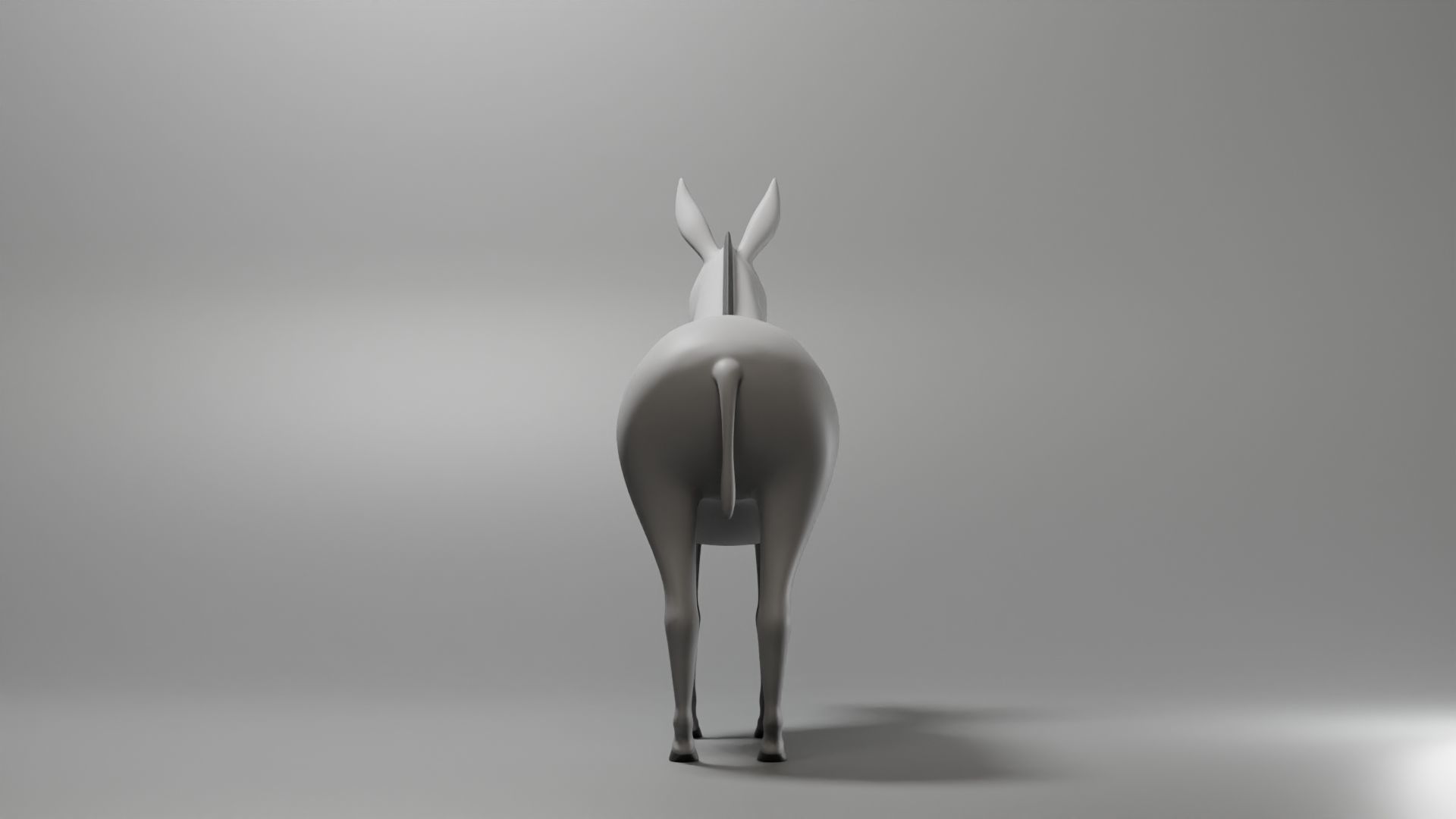 Donkey Base Mesh Low-poly 3D model_4