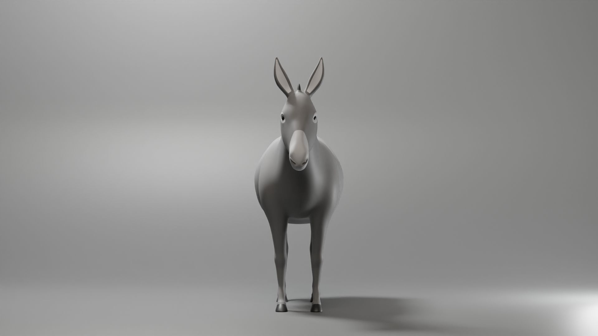 Donkey Base Mesh Low-poly 3D model_2