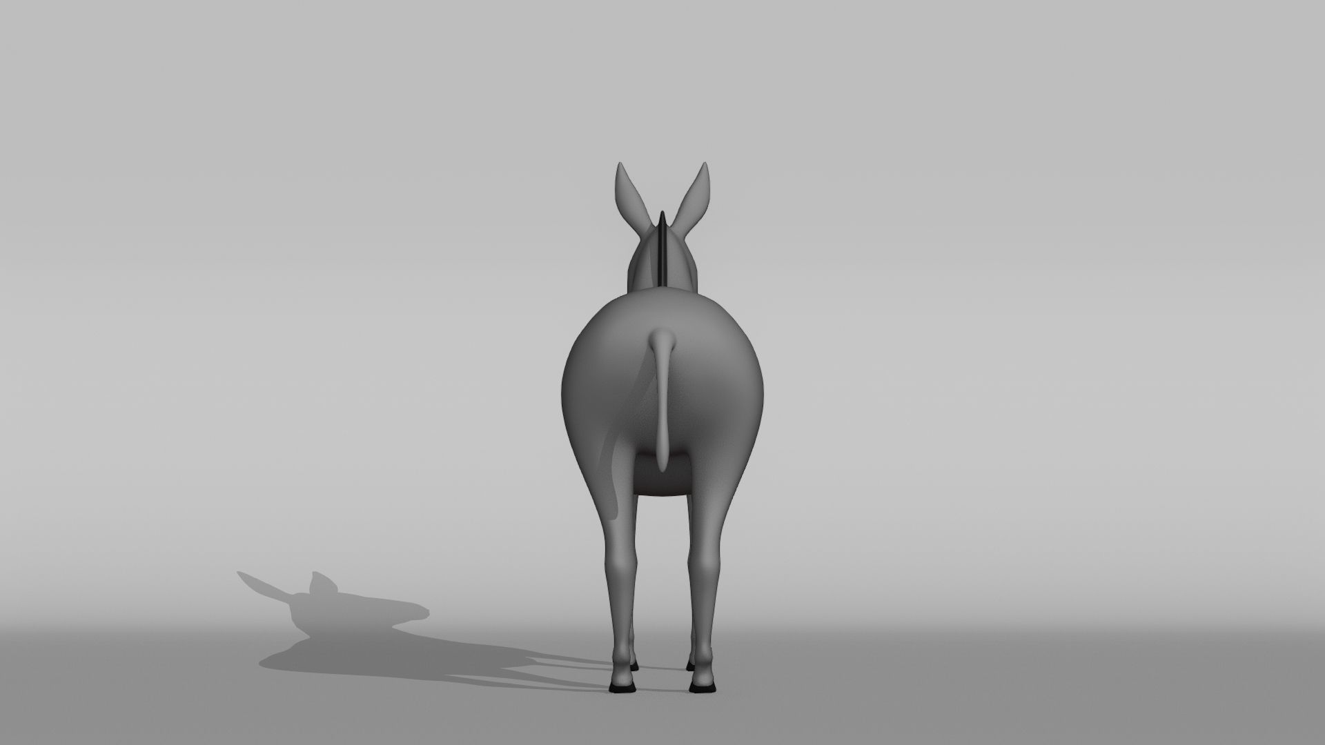 Donkey Base Mesh Low-poly 3D model_9