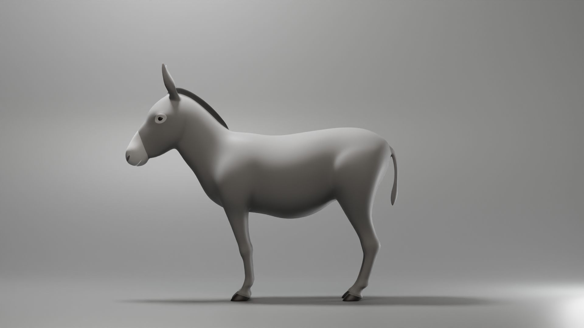 Donkey Base Mesh Low-poly 3D model_5