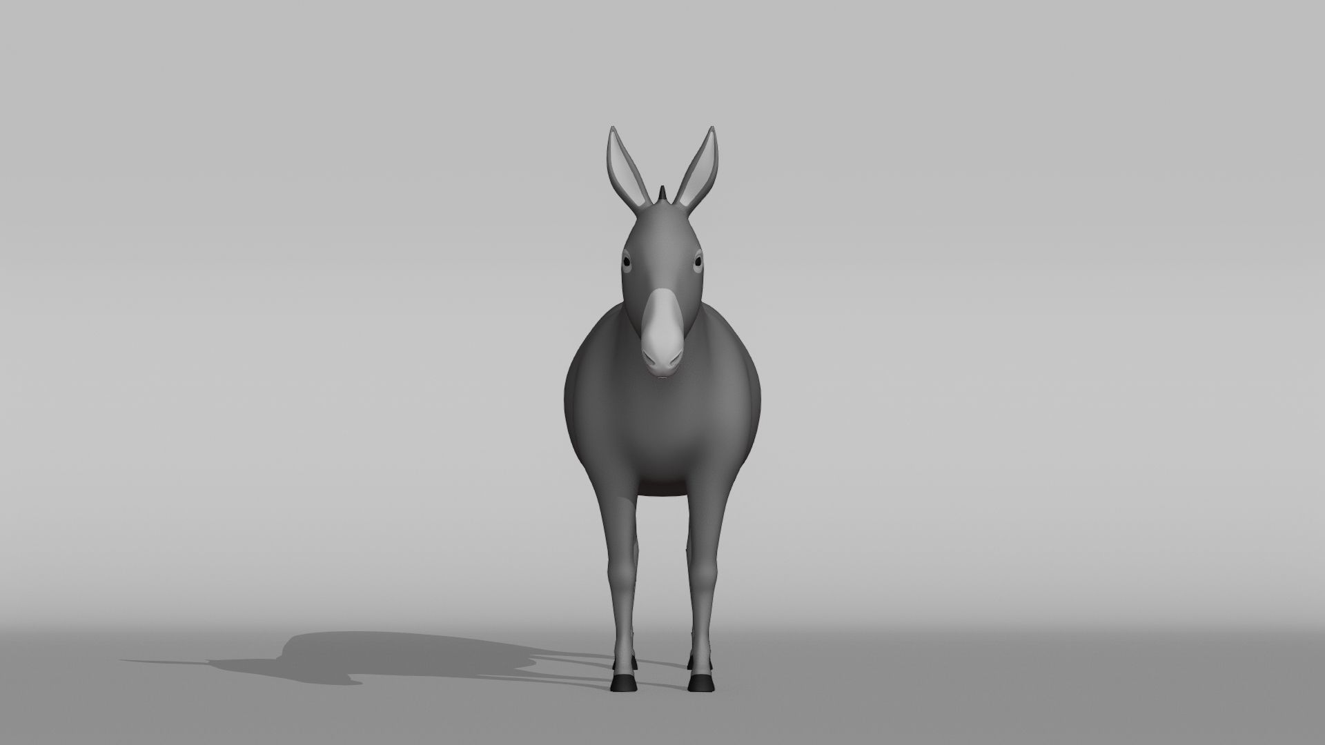 Donkey Base Mesh Low-poly 3D model_7
