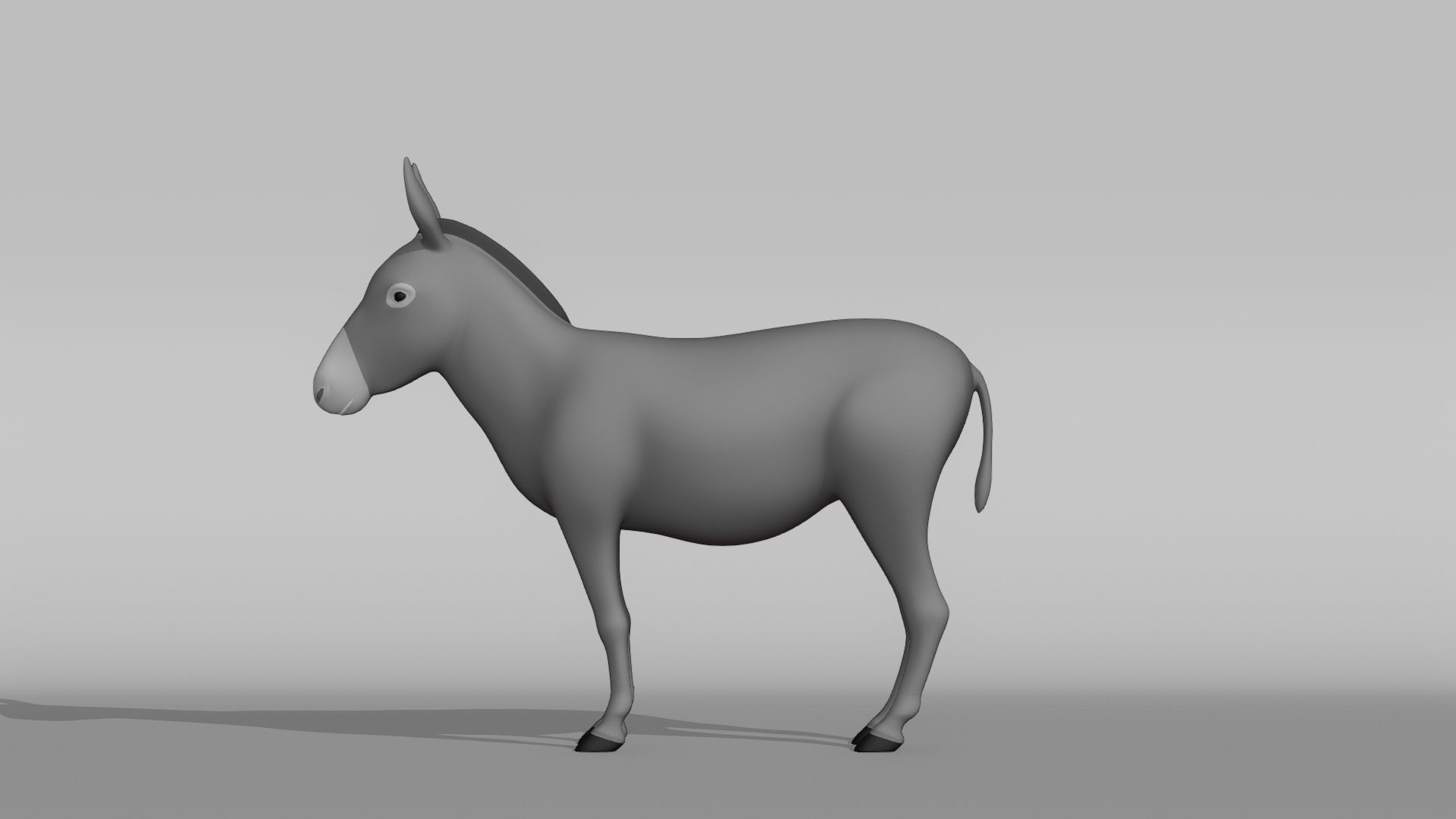 Donkey Base Mesh Low-poly 3D model_10