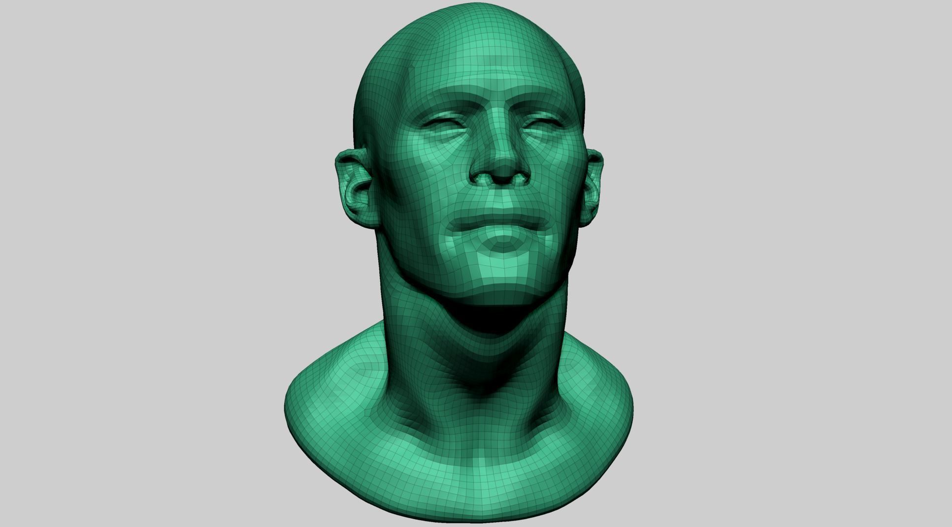 Base Male Head F 3D model_11