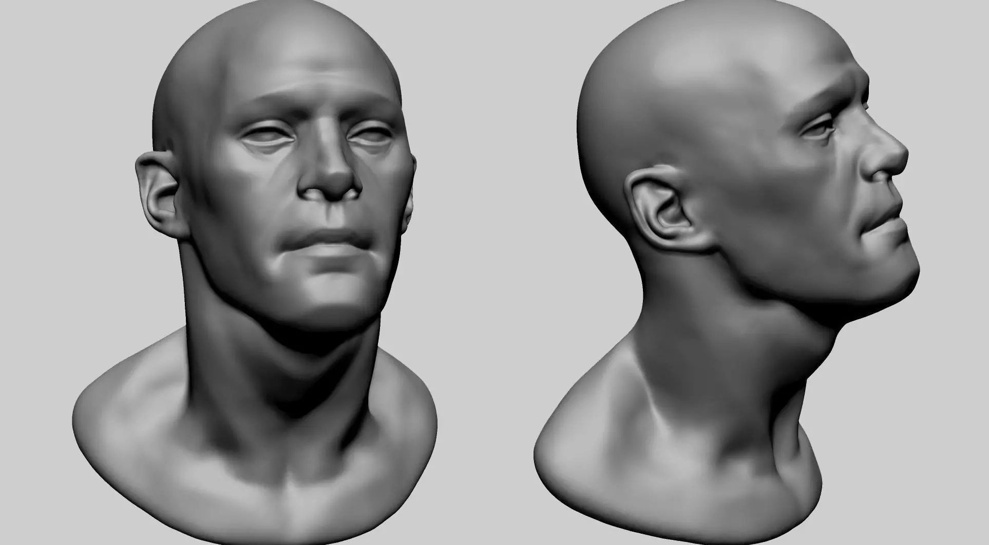 Base Male Head F 3D model_0
