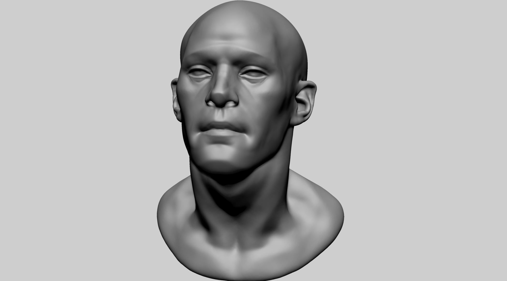 Base Male Head F 3D model_7