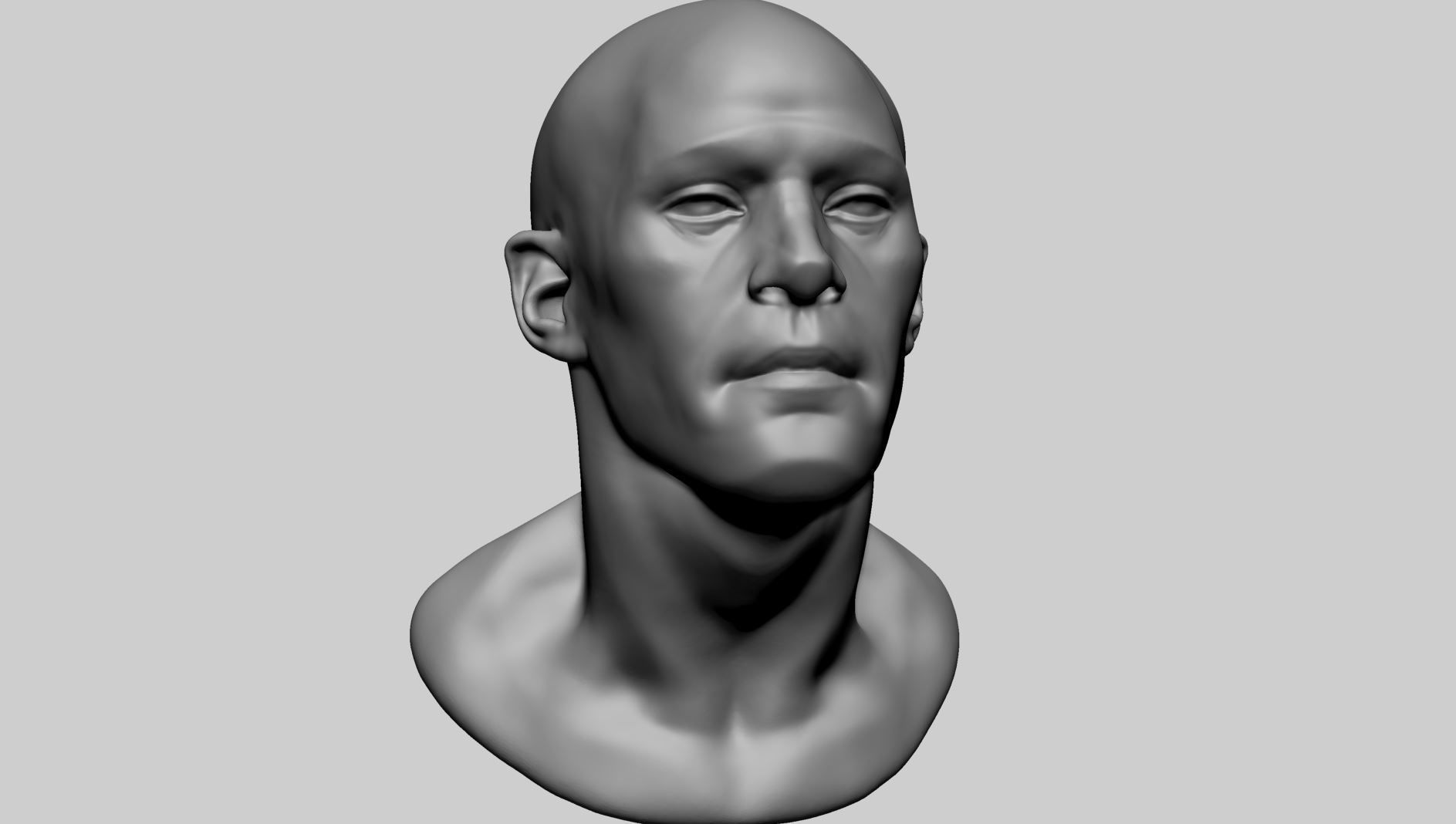 Base Male Head F 3D model_1