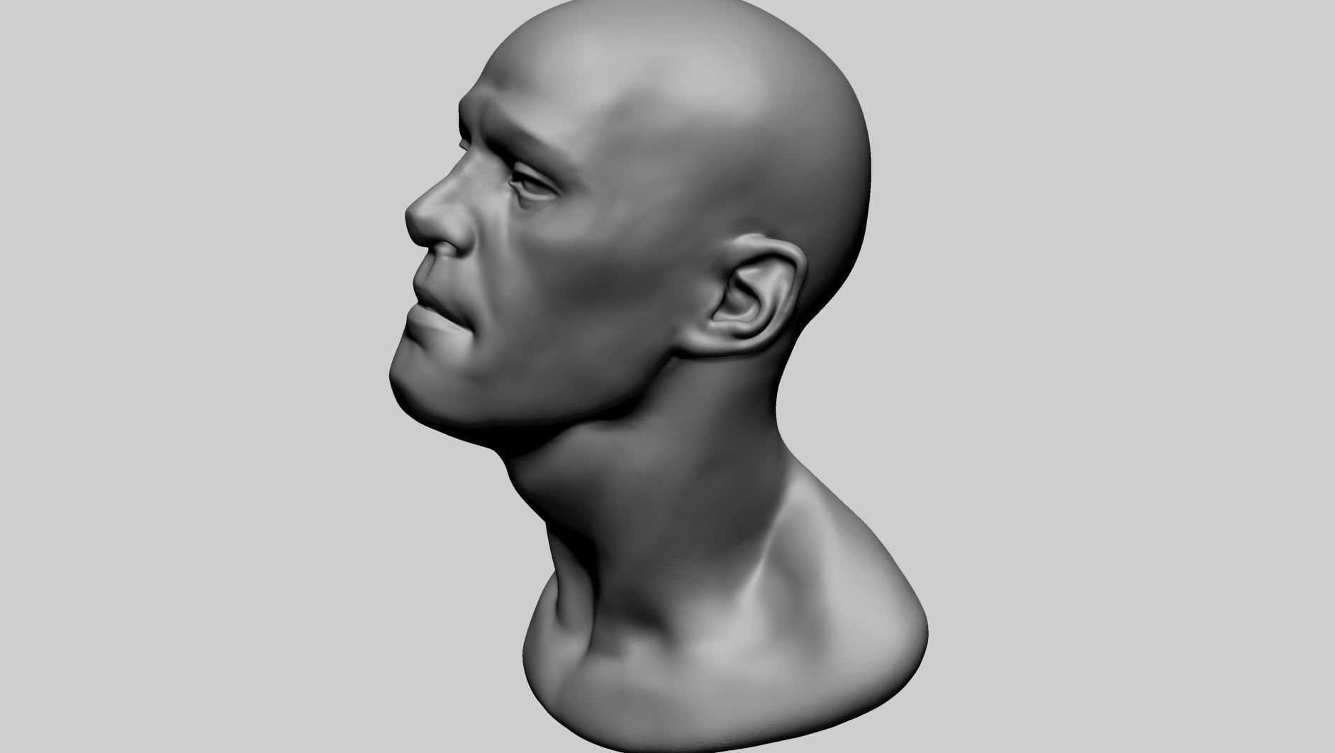 Base Male Head F 3D model_6