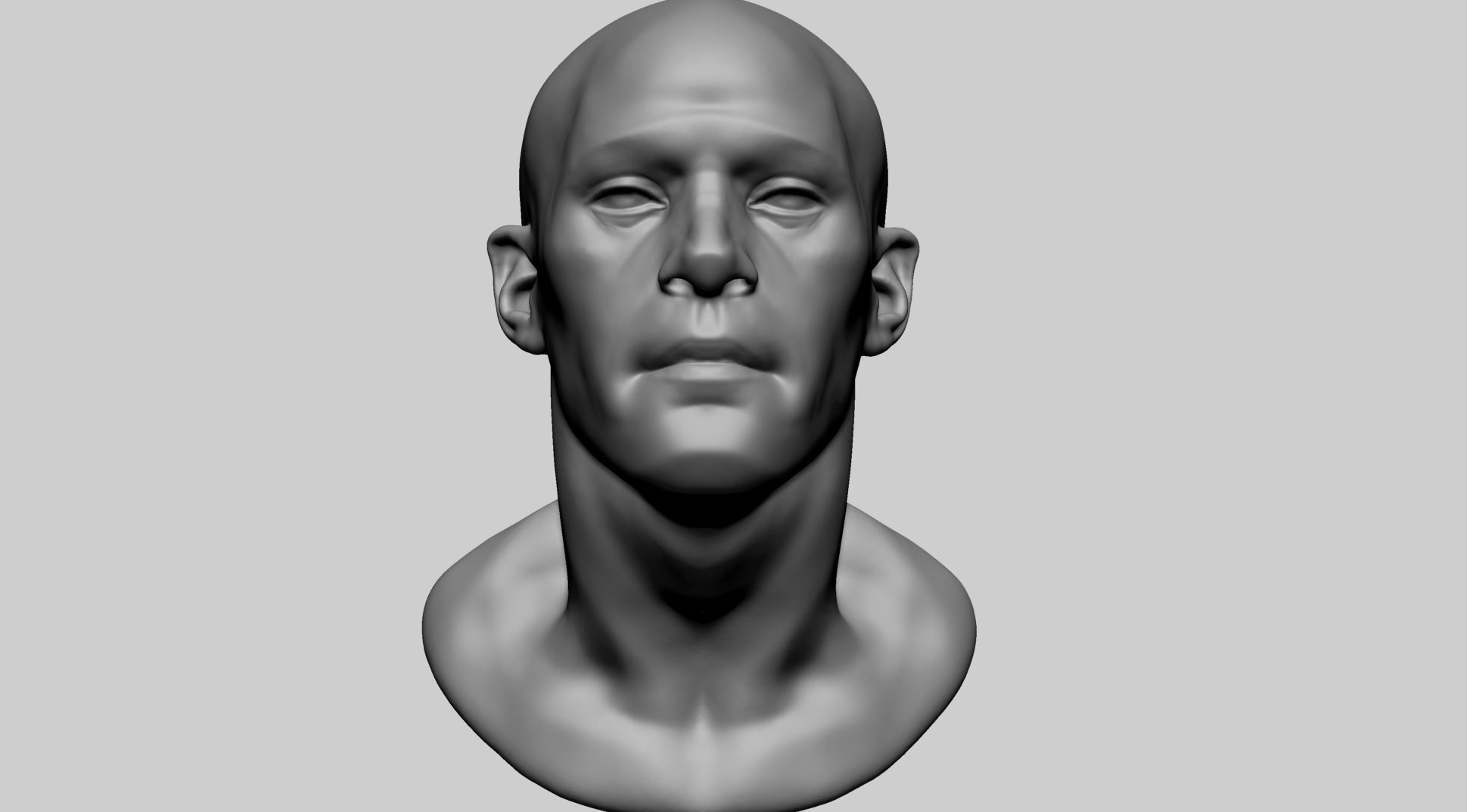 Base Male Head F 3D model_8