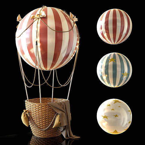 Mongolfer hot air balloon 3D model