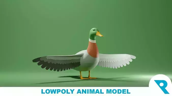 Duck Base Mesh Low-poly 3D model