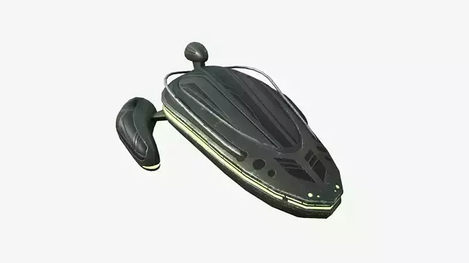Alien Spaceship UFO H05 Dark Green - Sci Fi Spacecraft Design Free low-poly 3D model