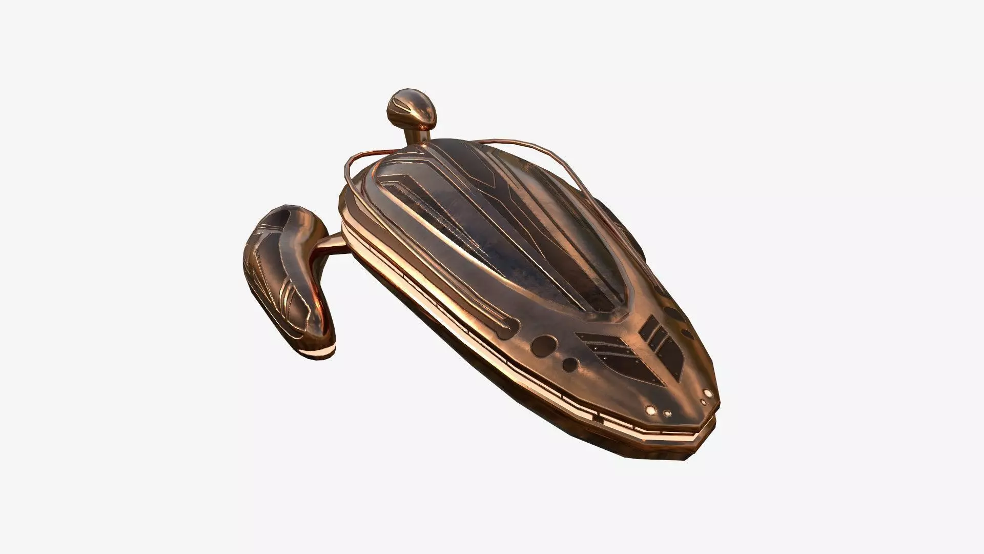 Alien Spaceship UFO H06 Copper - Sci Fi Spacecraft Design Low-poly 3D model