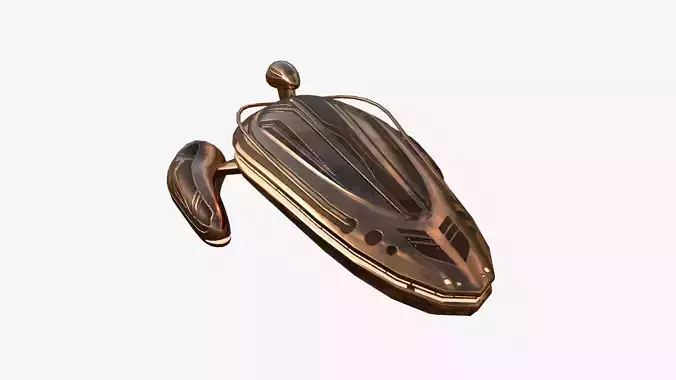 Alien Spaceship UFO H06 Copper - Sci Fi Spacecraft Design Low-poly 3D model
