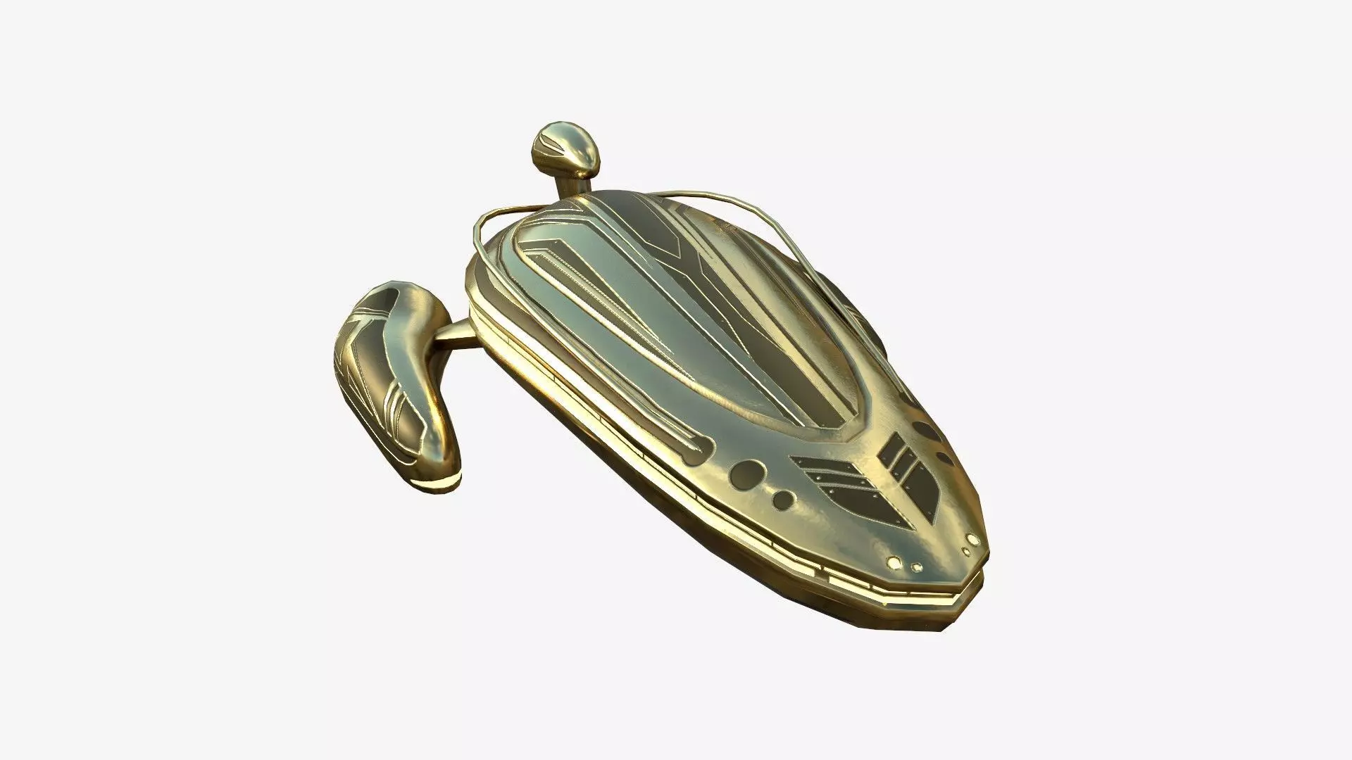 Alien Spaceship UFO H07 Gold - Sci Fi Spacecraft Design Low-poly 3D model