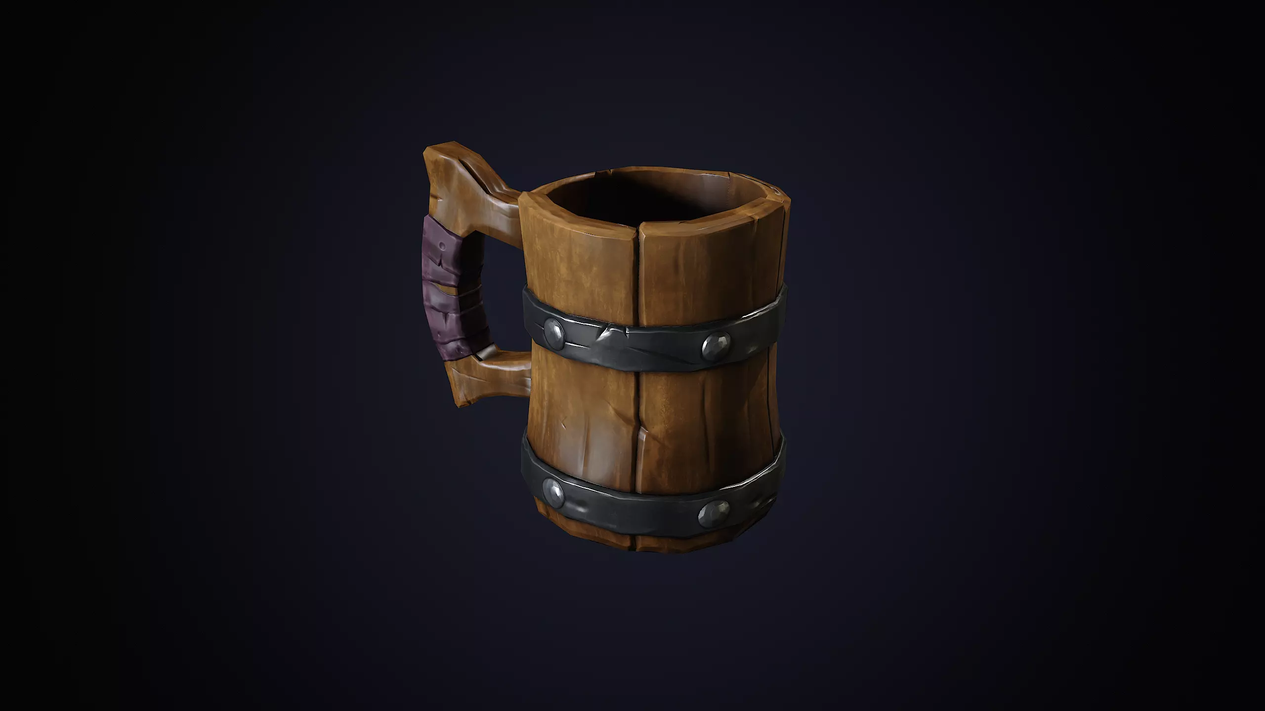Wooden Mug Low-poly 3D model Low-poly 3D model_0