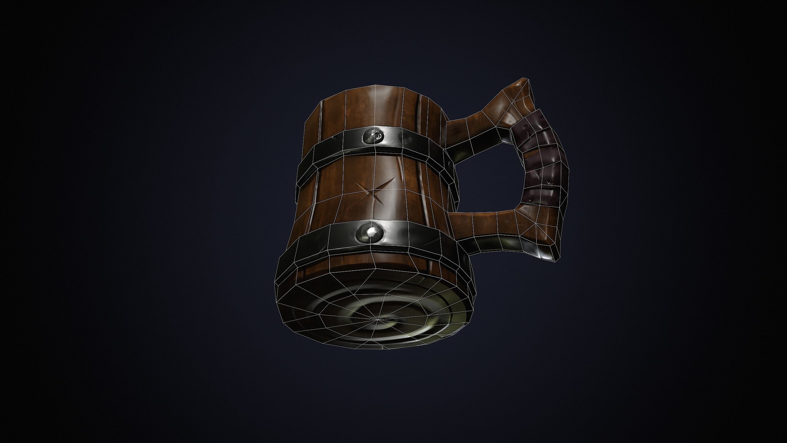 Wooden Mug Low-poly 3D model Low-poly 3D model_13