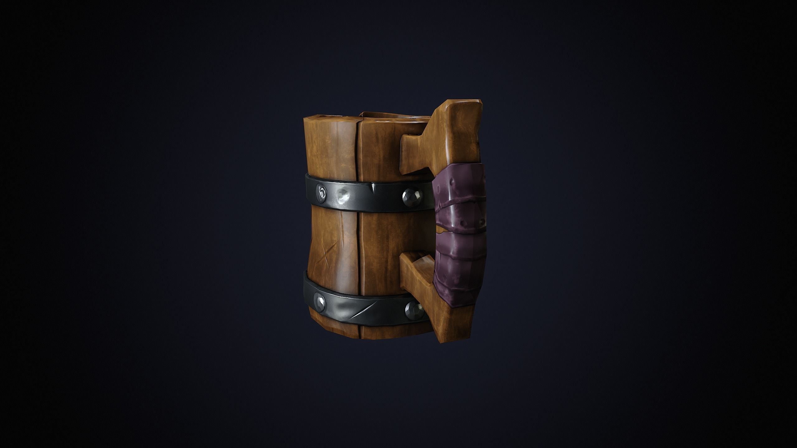 Wooden Mug Low-poly 3D model Low-poly 3D model_10