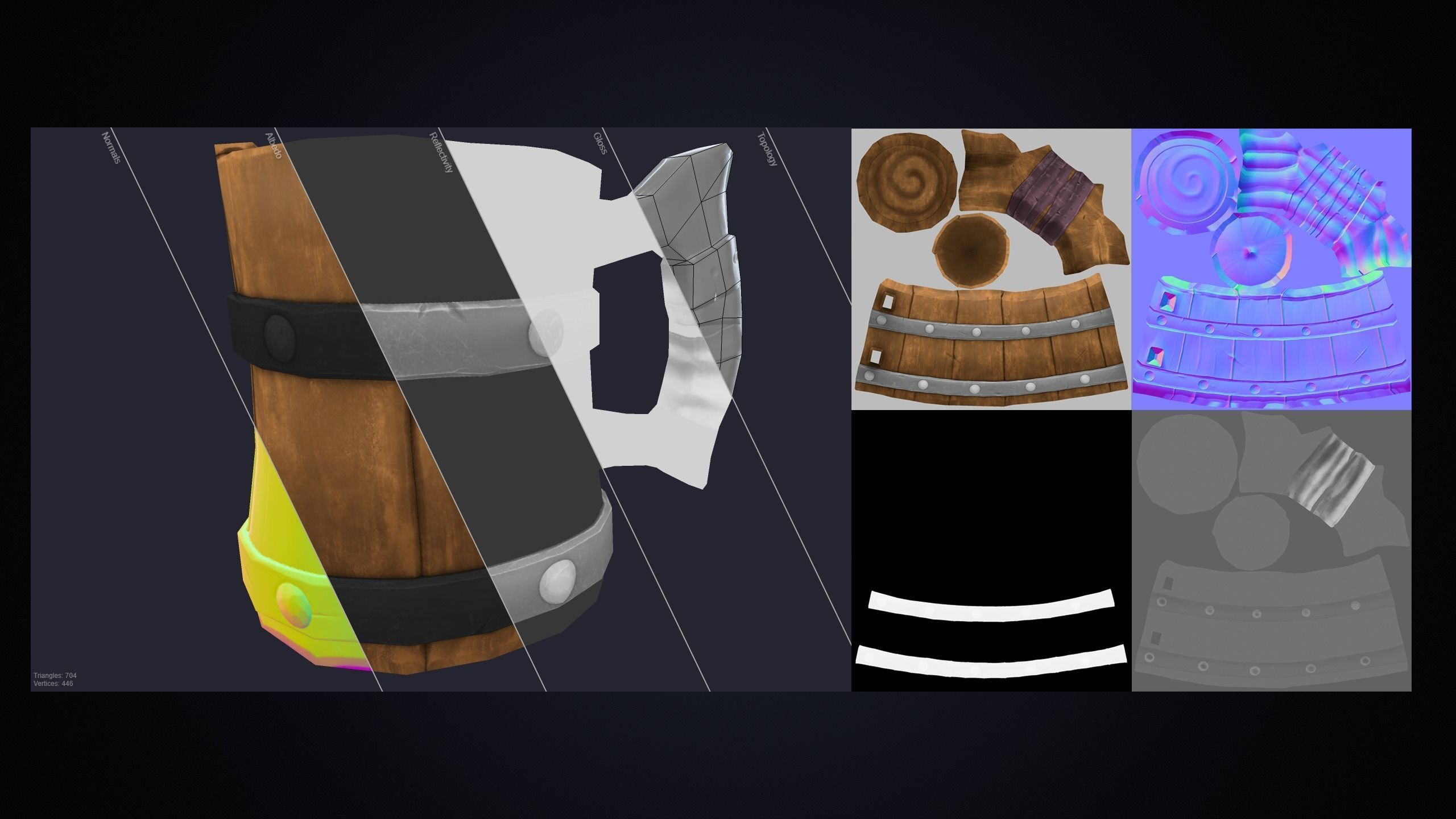 Wooden Mug Low-poly 3D model Low-poly 3D model_14