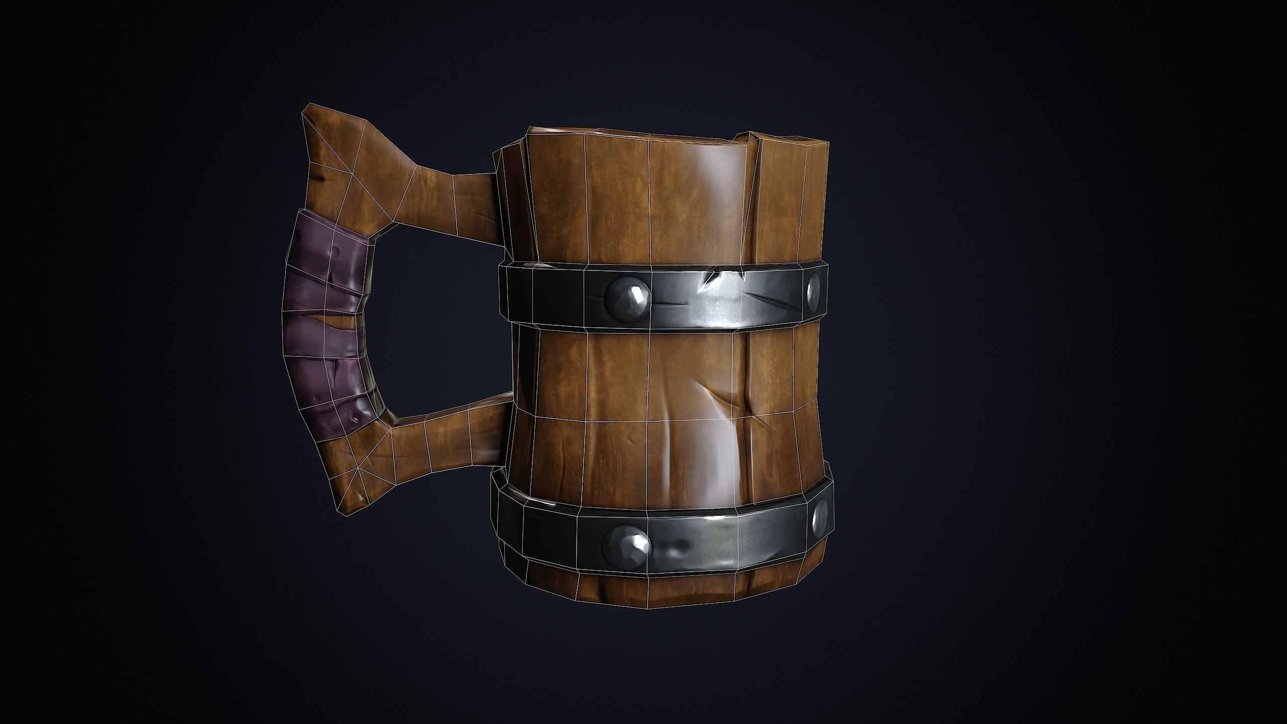 Wooden Mug Low-poly 3D model Low-poly 3D model_11