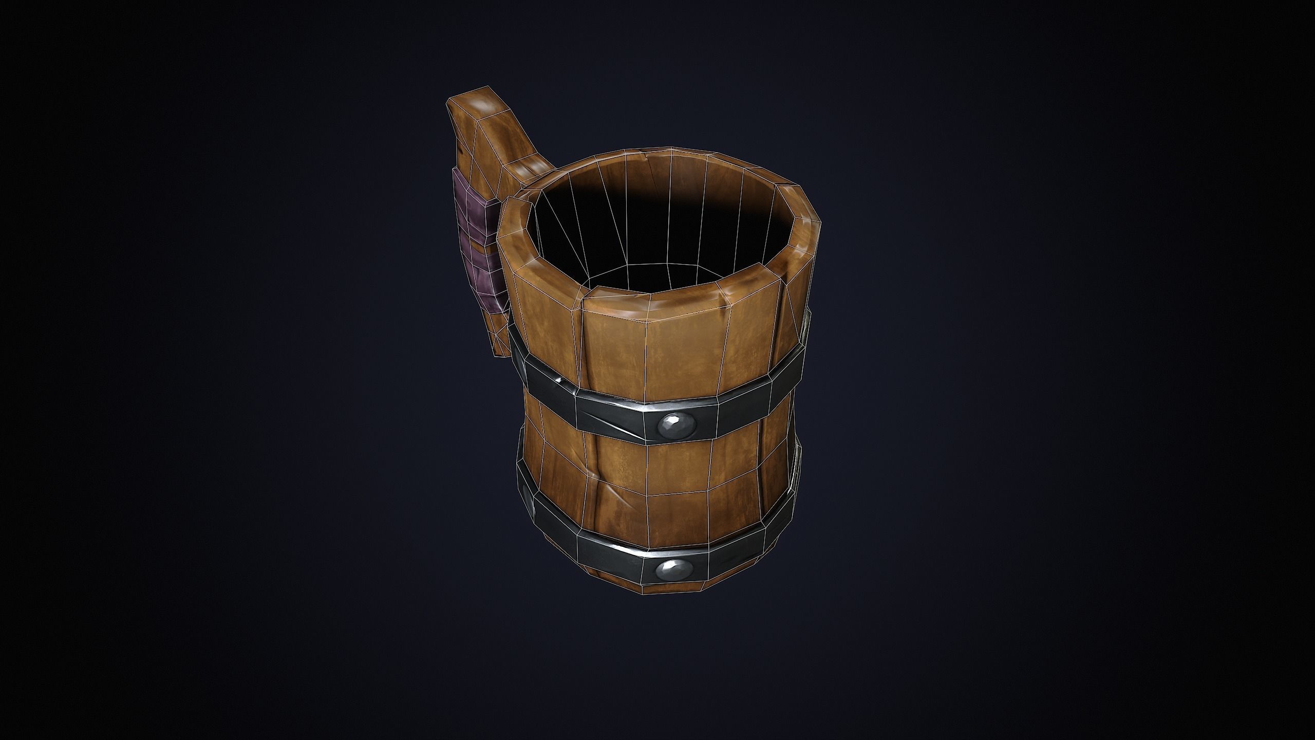 Wooden Mug Low-poly 3D model Low-poly 3D model_12