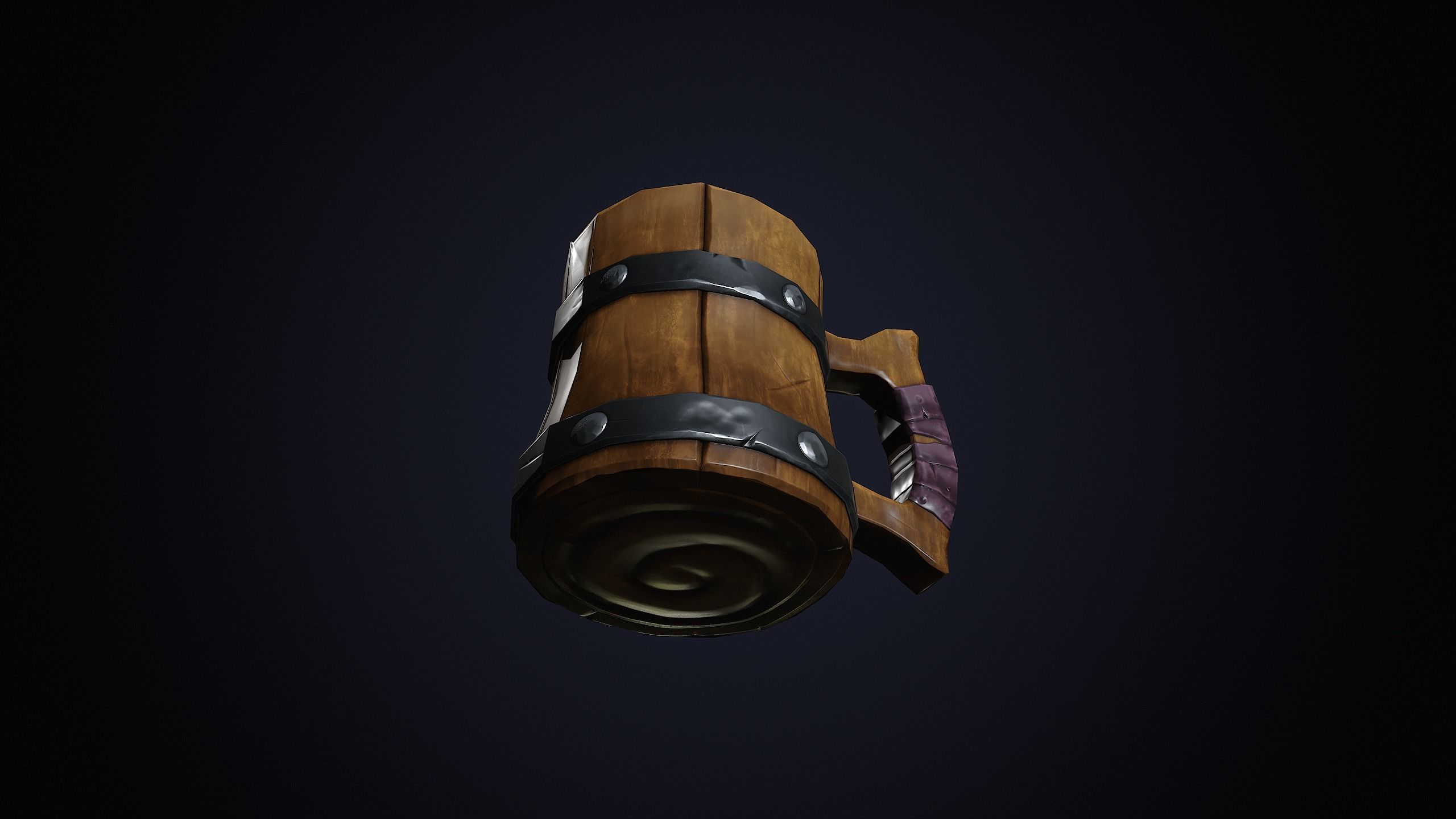 Wooden Mug Low-poly 3D model Low-poly 3D model_8