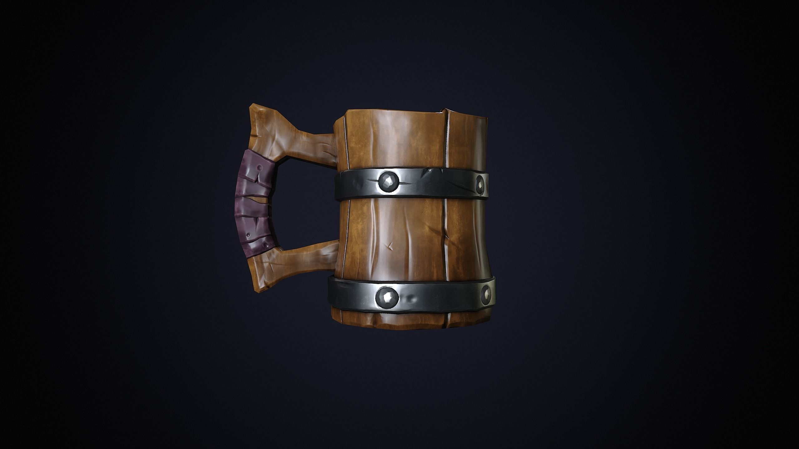 Wooden Mug Low-poly 3D model Low-poly 3D model_3