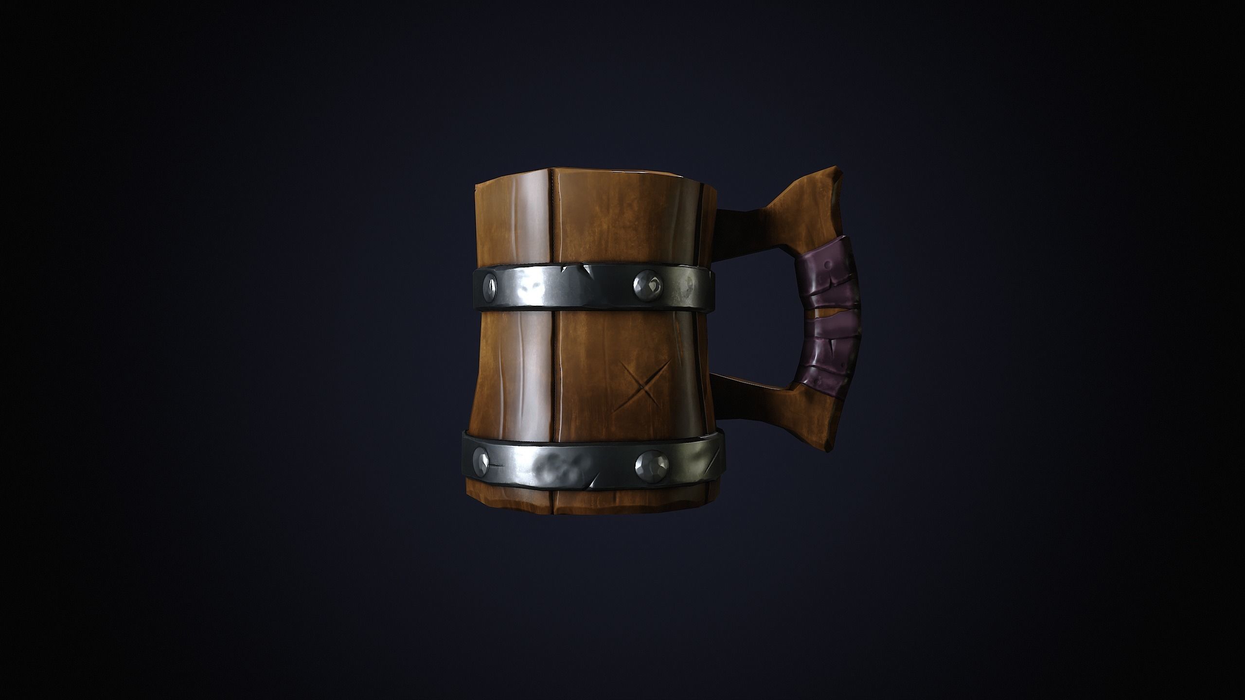 Wooden Mug Low-poly 3D model Low-poly 3D model_6