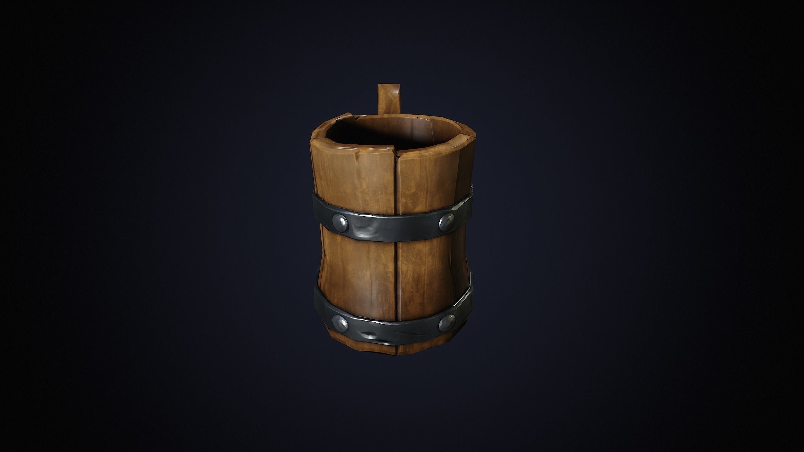 Wooden Mug Low-poly 3D model Low-poly 3D model_4