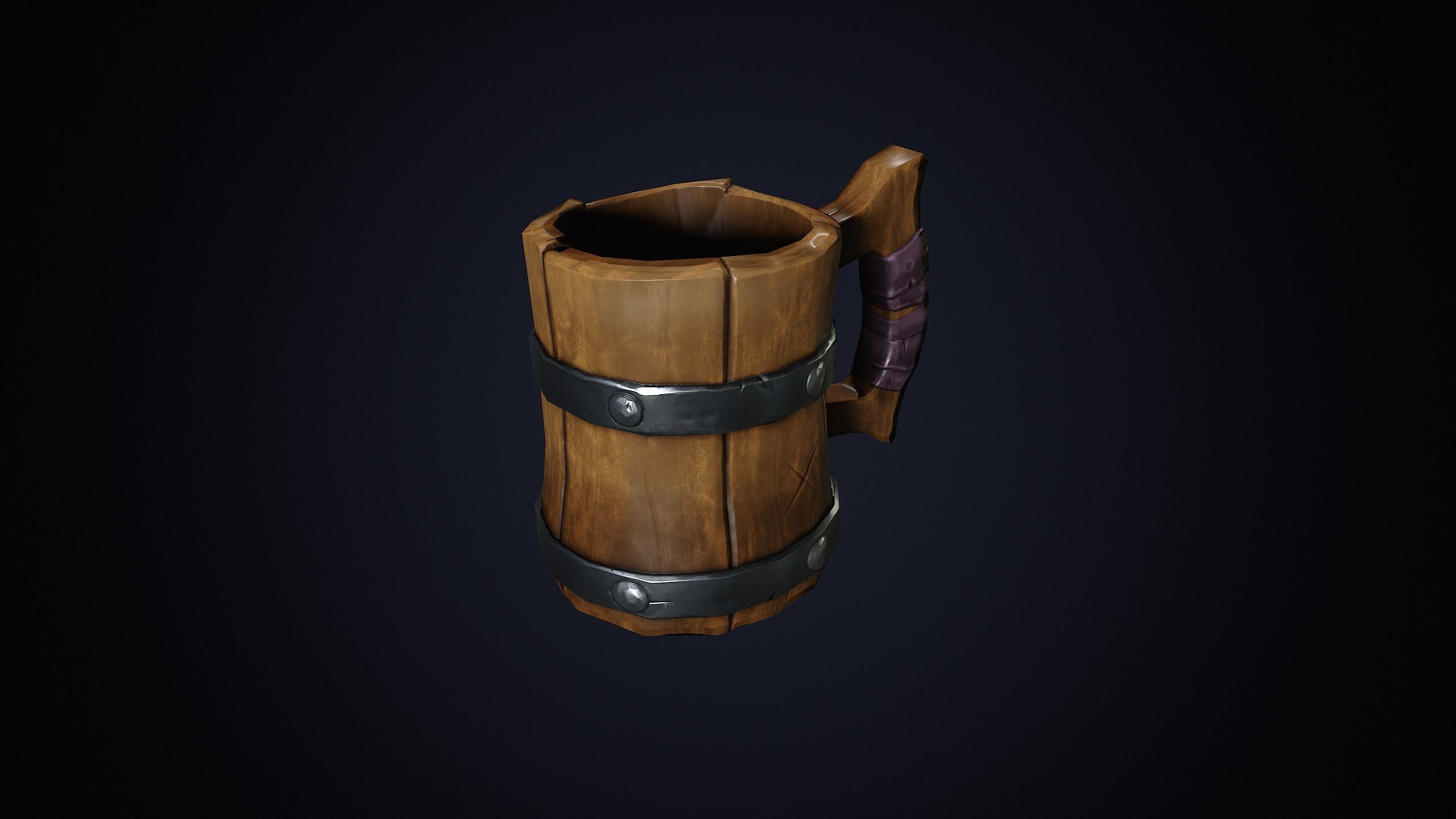 Wooden Mug Low-poly 3D model Low-poly 3D model_5