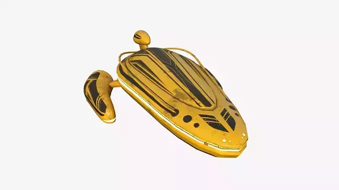 Alien Spaceship UFO H08 Yellow Dirt - Sci Fi Spacecraft Design Low-poly 3D model