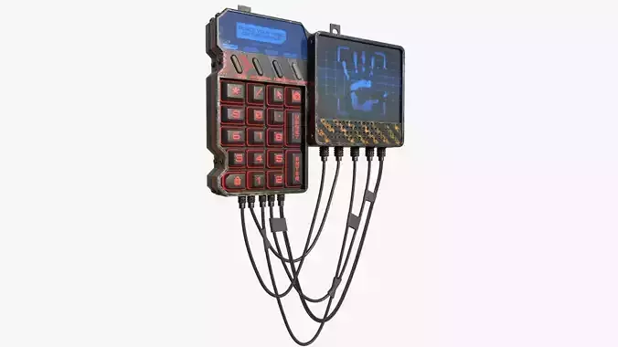 Advanced Biometric Security System SA009 Low-poly 3D model