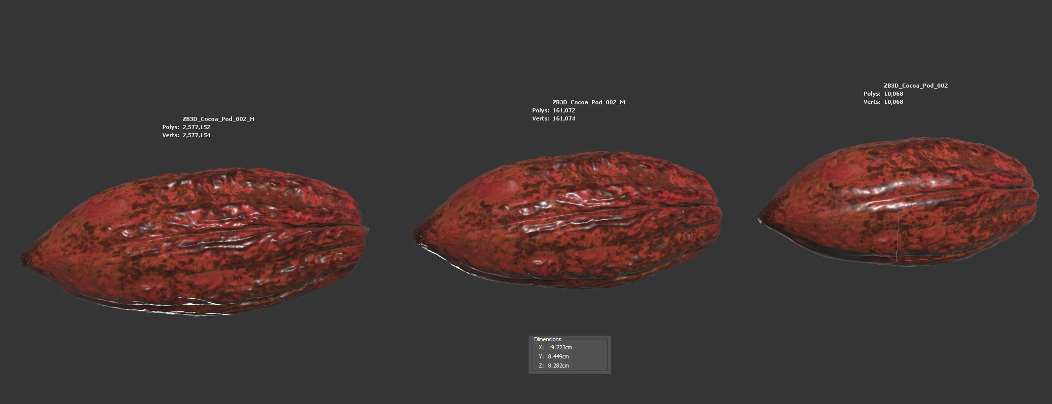 Cocoa Pod 3D model_5