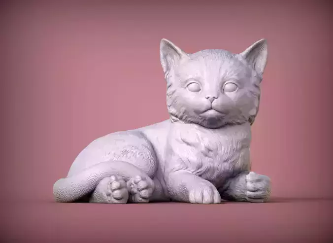kitten lies 3D print model
