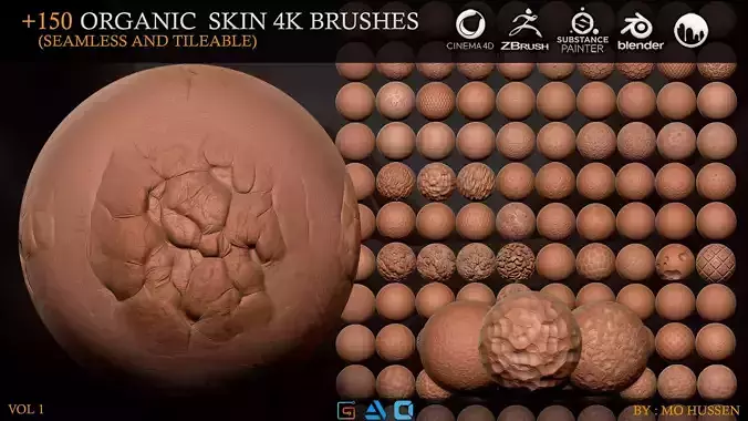 150-Organic-Brushes-Vol1 organic skin k brushes 3D model