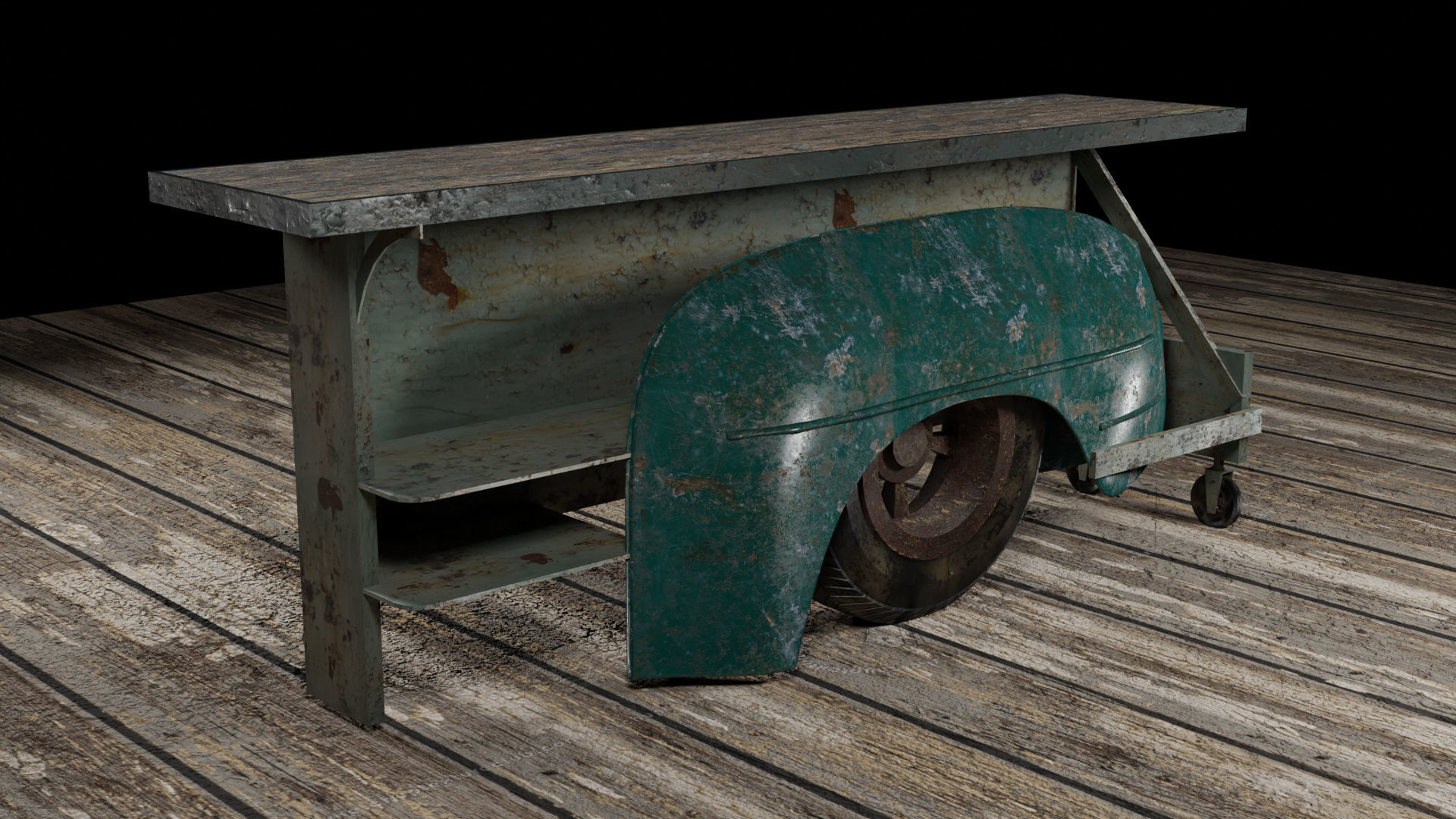 Table- Vehicle desk bed 3D model_3