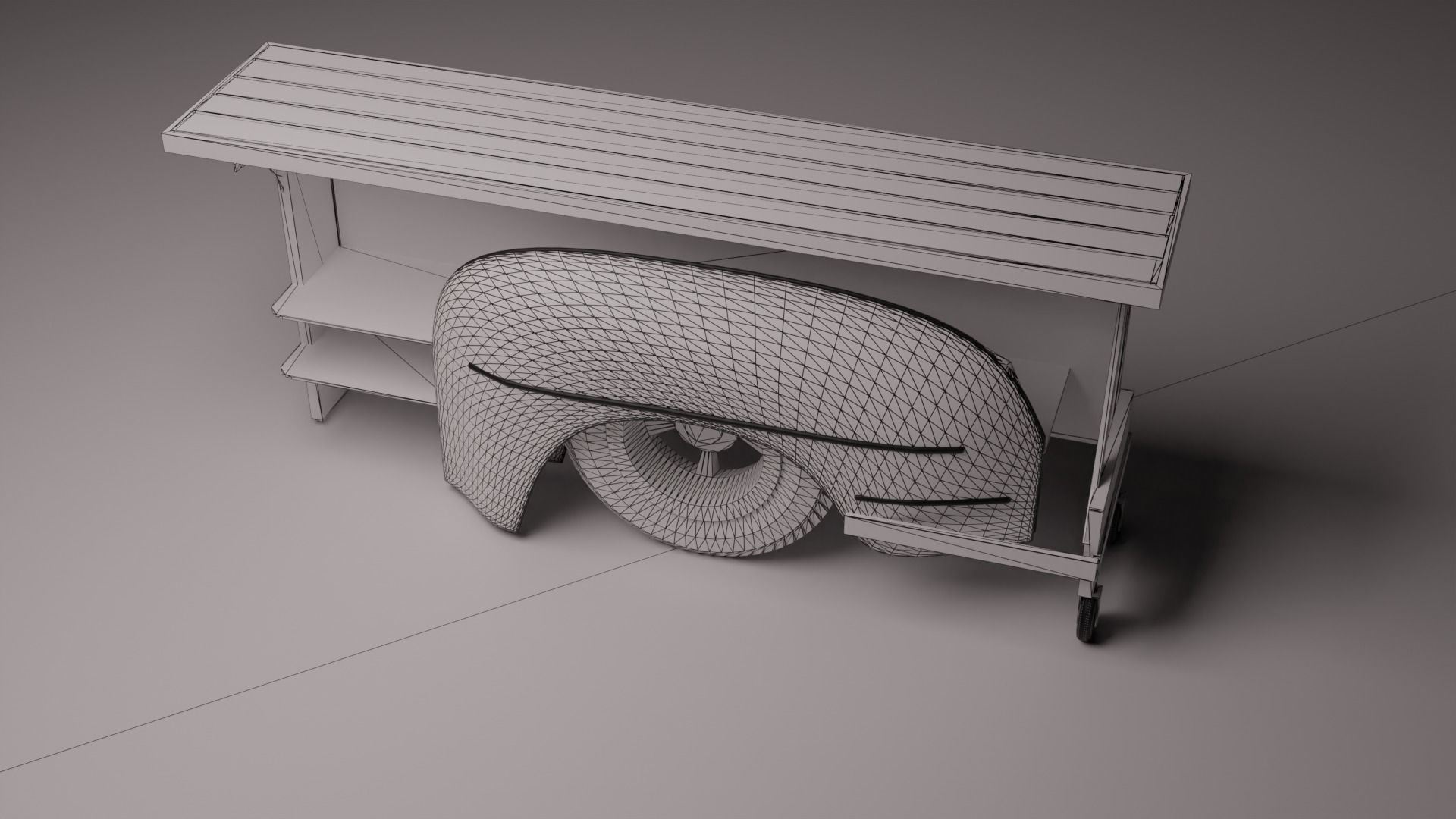 Table- Vehicle desk bed 3D model_7