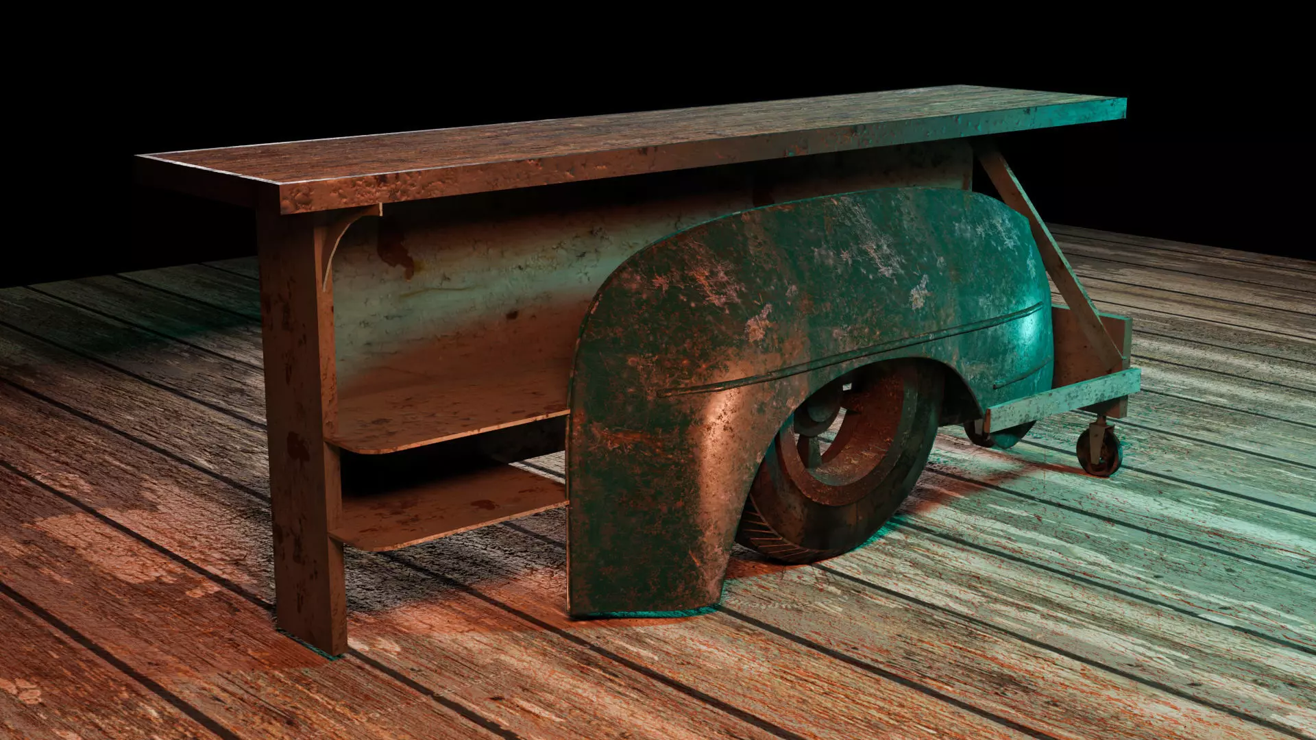 Table- Vehicle desk bed 3D model_0