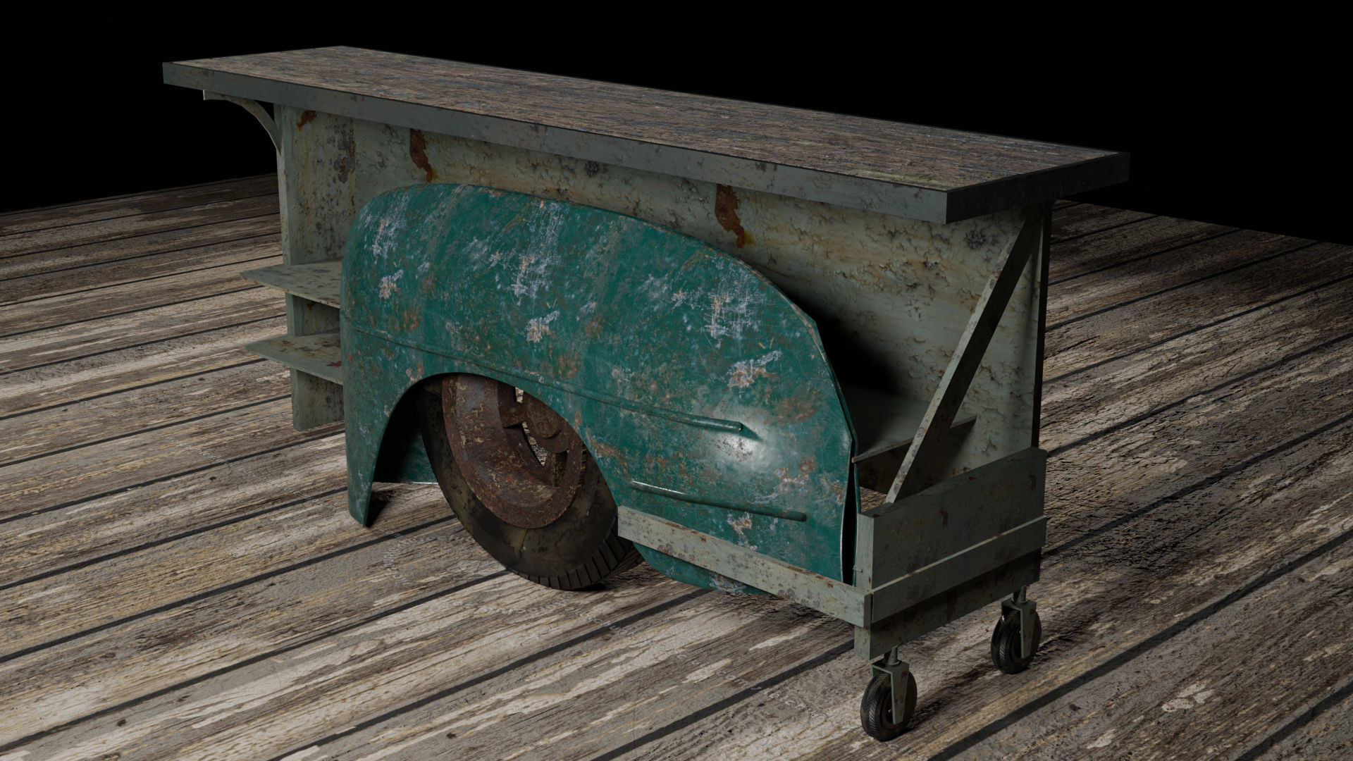 Table- Vehicle desk bed 3D model_4