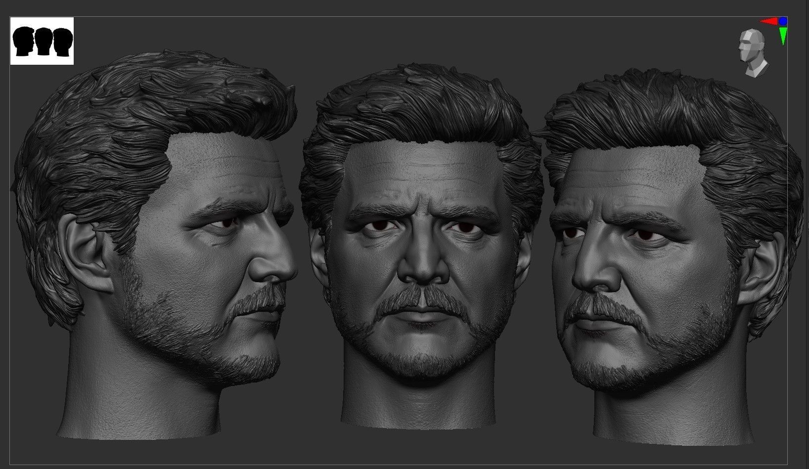 Pedro Pascal - Joel Head 3D print model_2