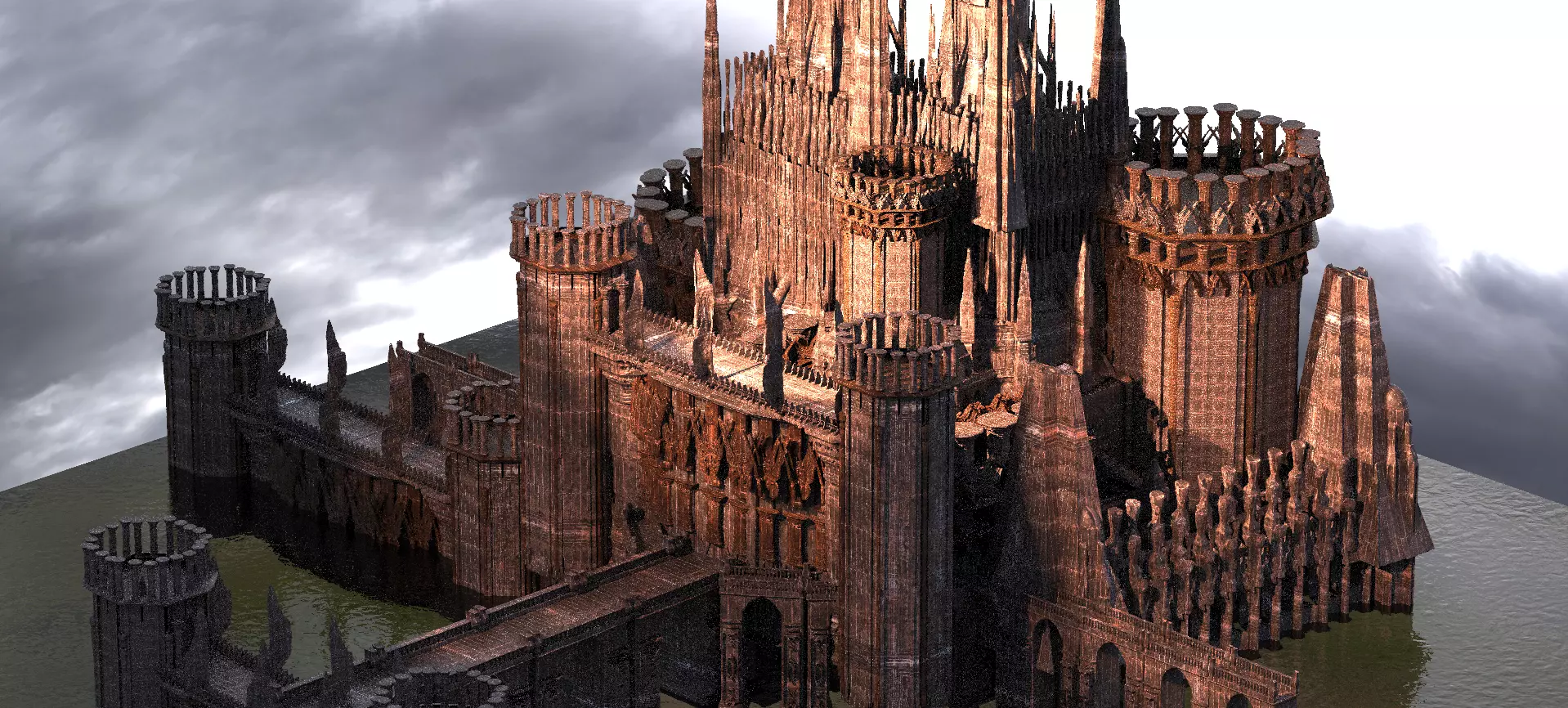 Magna Carter Fortress Walls Towers  3D model_0