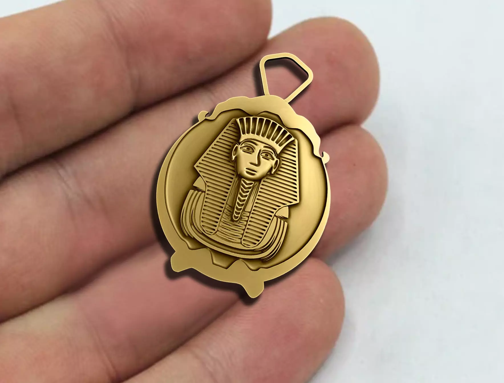 King Tutankhamun Ancient Pendant Egypt Pharaonic jewelry 3D print model